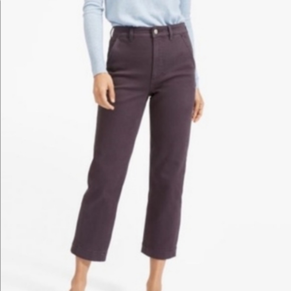 Everlane purple straight leg crop pants 6